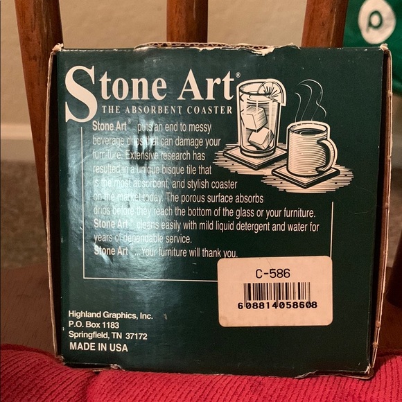 Snowflake Absorbent Stone Coaster Set - Blue - Picture 2 of 5